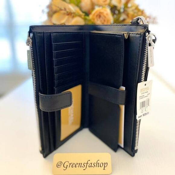 Michael Kors Double Zip Wallet With Wristlet black signature - Picture 3 of 4